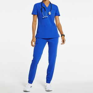 Ensembles de gommage hospitalier en polyester spandex confortable de haute qualité OEM avec logo personnalisé et fusion sans couture pour hommes femmes soins infirmiers - Product Image 3