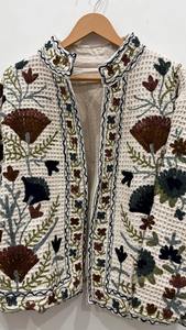 Waffle hecho a mano TNT Suzani Chaqueta corta de invierno Bordado TNT Chaquetas Vintage Abrigo corto Chaqueta Bohemia para mujer - Product Image 5