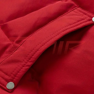 Veste matelassée rouge personnalisable pour hommes, manteaux chauds d'hiver, imperméable, tricoté, grande taille, fermeture à glissière, services OEM, toile polyester - Product Image 6