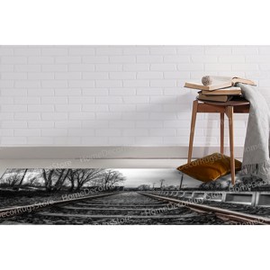 Tapis imprimé paysage ferroviaire, tapis épais, tapis de décoration de bureau, tapis doux non tissé - Product Image 5