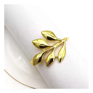 Servilleteros antiguos de acero inoxidable, servilletero de lujo de oro de ciruela decorativo Premium Simple para boda, celebración, comedor, bueno - Product Image 4