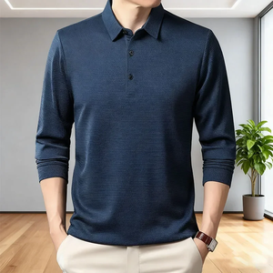 Camiseta de Manga Larga para Hombre, Transpirable, Informal, para Otoño y Primavera, Suave, Corte Regular, 100% Algodón Tejido - Product Image 6