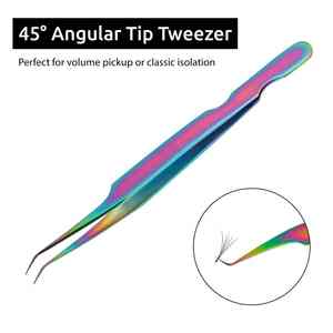 Juego de pinzas para pestañas injertadas al por mayor, punta de fibra de alta calidad para extensiones de pestañas, tipo de Punta puntiaguda - Product Image 5