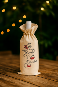 Bolsas de Vino de Lona Reutilizables para Sublimación al por Mayor, Bolsas de Vino Individuales con Cordones para Bodas, Graduaciones, Negocios - Product Image 5