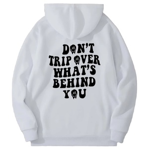 Hombres dibujos animados eslogan gráfico canguro bolsillo sin forro cremallera completa invierno sudaderas poliéster/algodón peso pesado polar calidad de lujo - Product Image 1