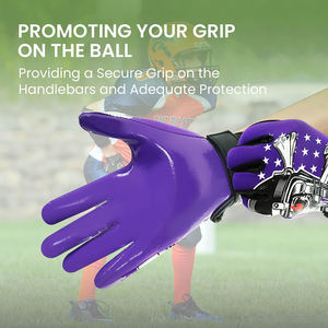 Wholesale Non-Slip Football Receiver <b>Gloves</b> Comfortable Fully Customizable Microfiber American Fitness <b>Sports</b> Lightweight - Product Image 3