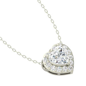 Compre Colgantes de Plata de Ley 925 de Primera Calidad para Mujeres y Niñas, Forma de Corazón, Chapados en Rodio, Oro de 14K, Turquesa, Circonita, Moissanita - Product Image 2