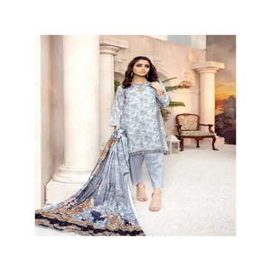 ชุดซอลวาร์สำหรับผู้หญิงชุดปาร์ตี้ทำมือปักด้วยผ้าไหม3ชิ้นชุดแต่งกายสไตล์ปากีสถาน - Product Image 6