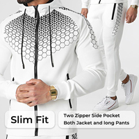 Pantalon décontracté imprimé électronique en nid d'abeille pour hommes costume survêtement ajusté vêtements de jogging de sport à capuche