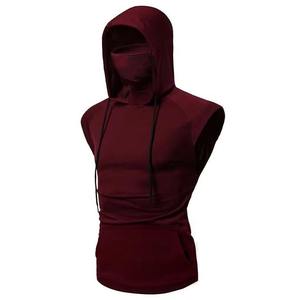 <b>Men's</b> Embroidered <b>Sleeveless</b> Cotton Gym <b>Hoodie</b> for Spring & Winter Wear-OEM Customizable Sample Hoodies - Product Image 6