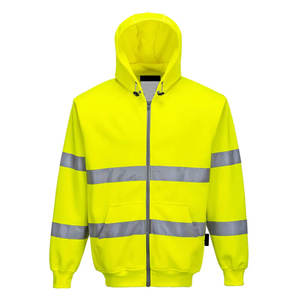 Chaquetas con Capucha y Cremallera 100% Algodón, Alta Visibilidad, Cinta Reflectante de Seguridad para el Trabajo, Ropa de Trabajo de Otoño - Product Image 1