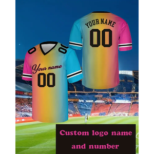 Camiseta de fútbol americano para adultos de alta calidad al por mayor camiseta de fútbol de corte automático multicolor - Product Image 2