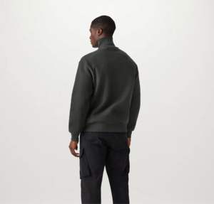 <b>Quarter</b> <b>Zip</b> Embroidered Custom Logo Unisex Trendy Casual Solid Color Pullover <b>Fleece</b> Sweatshirt Long 100% Cotton Plain Dyed - Product Image 2