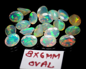 Ópalo facetado 8x6mm 9x7mm 10x8mm Piedra preciosa ovalada Venta al por mayor Ópalo etíope Vendedor Calibrado Tamaño Ópalo Piedra suelta Semipreciosa - Product Image 4