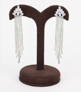 Boucles d'oreilles pendantes en argent de créateur Boucles d'oreilles pendantes en pierre de couleur pour femmes Idée cadeau parfaite - Product Image 1