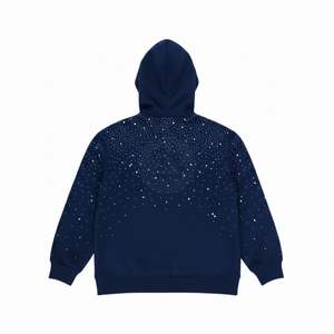 Sweat-shirts à capuche unisexe d'hiver avec strass, coupe ample, pour hommes, de haute qualité, 100% coton, 460 GSM, poids lourd, teint uni, coupe-vent - Product Image 2