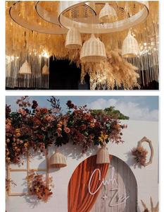 Décoration murale en bambou et rotin antique, art moderne, tissage naturel en canne, amovible, écologique, pour la maison, l'hôtel, le mariage - Product Image 3