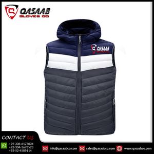 Hiver Respirant Body-Warmer Full-Fermetures éclair Bulbled Patchwork Sleeveless Waistcoat Hooded Puffer Coats Down-Jackets - Product Image 3