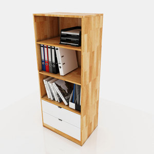 Minimalist SFKS004 Wood Cabinet <b>Small</b> Wooden Bookshelf and File Rack 60x40x120cm - Product Image 1