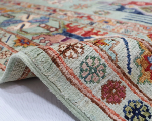 Tapis en laine noué à la main afghan fait à la main, tapis vintage pour chambre à coucher, cuisine, chambre d'enfant, ensemble coloré personnalisé pour la décoration de la maison - Product Image 4