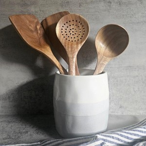 <b>Wooden</b> Spoon with Resin Salad Server Set 2 Turners Sustainable Handmade <b>Utensils</b>-Mirha International Handicraft Size S - Product Image 5