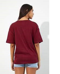 Camiseta de mujer de manga corta de alta calidad con cuello redondo 100% algodón 180 Gsm OEM Bangladesh Factory Plain para mujer - Product Image 2