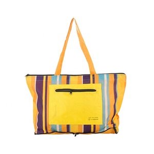 Polyester Fiber Striped <b>Folding</b> Shopping <b>Bag</b> with Customizable Size & Pattern for Supermarkets and Shops - Product Image 2