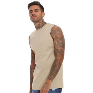 Haute qualité Hip Hop vêtements Gym sans manches T-Shirt épaule tombée sans manches T-shirt emmanchure hommes sans manches Gym T-shirts - Product Image 3