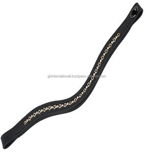 Cristales de estrella personalizados Diamante brillante Mega Bling con incrustaciones de canal vacío Banda de ceja de caballo de cuero acolchado en tamaños de mazorca completa - Product Image 1