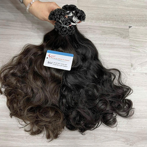 Usine directe 100% Remy Extension de cheveux humains Double dessiné vierge kératine crue pointe plate cheveux crus en gros - Product Image 5