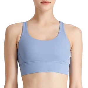 Soutien-gorge de course de style sportif sans couture pour femmes séchage rapide respirant bonnets rembourrés amovibles soutien élevé Yoga entraînement haut avant - Product Image 1