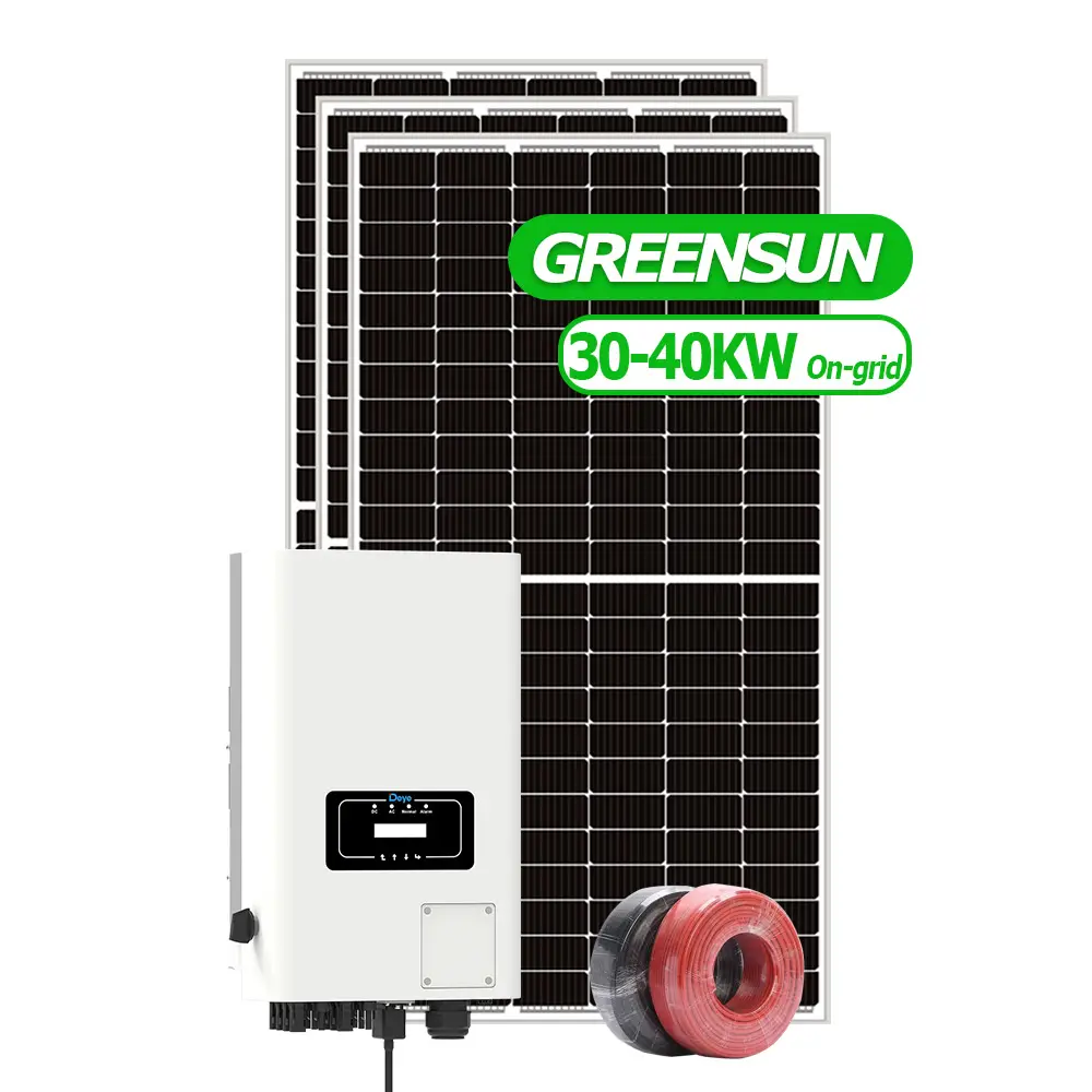 Greensun Greensun Système solaire à énergie renouvelable 5Kw sur réseau 5Kw 10Kw 15Kw