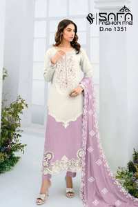 Túnica Georgette confeccionada Exclusiva Salwar Kameez para ropa de fiesta informal Ropa india y pakistaní a precio de mayorista - Product Image 6