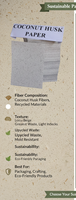 Feuilles de papier artistique en PVC enduit fait main à base de coque de noix de coco, fibre naturelle écologique pour l'artisanat, la papeterie, l'emballage et la reliure
