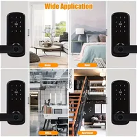 Serrure de porte numérique électronique intelligente, déverrouillage biométrique avancé par empreinte digitale, système de sécurité élevé, application Tuya, connexion Wi-Fi