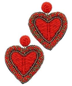 ต่างหูลูกปัดหัวใจวาเลนไทน์ต่างหูของขวัญหัวใจวาเลนไทน์เครื่องประดับหัวใจสำหรับผู้หญิง - Product Image 1