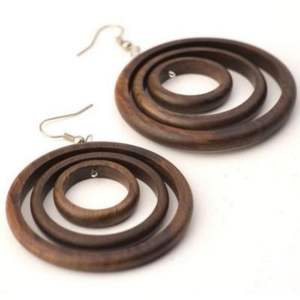 Gréement 2024 hosteler bohème bois naturel boucles d'oreilles géométrique épissage creux déclaration en bois boucle d'oreille pour les femmes - Product Image 4