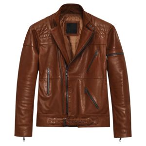 Chaqueta de Invierno de Piel de Oveja Genuina Original para Hombre, Cuello Alto, Logotipo Frontal, Último Diseño OEM, Alta Calidad, Personalizable, Elegante e Impermeable - Product Image 1