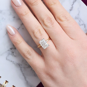 Anillo de boda de corte radiante de hielo triturado elegante hecho a mano de 3,31 quilates, solitario minimalista, joyería nupcial, certificado GRA para ella - Product Image 3