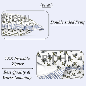 Funda de Cojín de Algodón de Lujo Moderno con Estampado Floral y Volantes de Ridhi Baby Blossoms, Extraíble y Lavable, para Sofá, Silla, Cama, Decoración del Hogar - Product Image 3