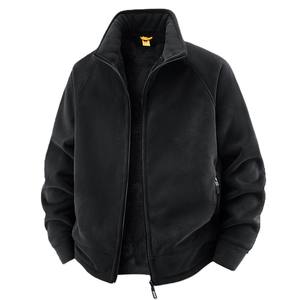 OEM Factory Custom Fleece Cardigan Mens 2026 Autumn Winter Zip Up Casual Sports Loose Fit <b>Sweatshirt</b> Jacket - Product Image 3