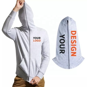 Sudaderas con cremallera facial para hombre, sudaderas con capucha personalizadas de alta calidad para hombre, estampado a granel de lana sólida con cremallera completa, Sudadera con capucha de alta calidad, último diseño - Product Image 2