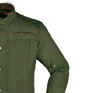 Veste en toile textile pour moto à manches longues de couleur personnalisée Nouveau design Style moto d'hiver Logo arrière Léger Veste olive - Product Image 3