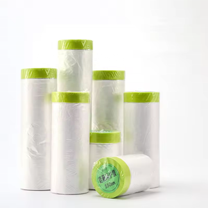 <span class=keywords><strong>Film</strong></span> de masquage PE pré-collé, bâche plastique pré-pliée pour la peinture automobile, les murs et les meubles - Product Image 5