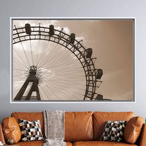 Tableau imprimé sur toile : Décoration murale vue sur parc d'attractions, 1P : encadré blanc - Product Image 1