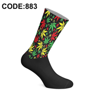 Chaussettes en coton turques à motif numérique imprimé par transfert thermique, série artistique, motifs uniques d'illustrateurs, confortables, entièrement imprimées