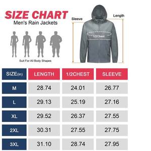 Veste de pluie légère et pliable pour homme, pour le camping d'hiver et les activités de plein air, fermeture éclair, respirante, imperméable, OEM - Product Image 6
