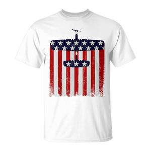 T-shirt avec drapeau américain du 4 juillet pour avion télécommandé - Product Image 1