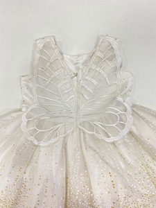 Petites filles robes rose robe de bal Satin Style de fête pour les 5-7 ans Designer bébé robe porter polyester georgette satin tissu doux - Product Image 5