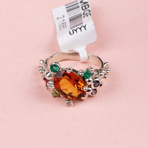 Belle bague multi-pierres naturelles pour femmes 925 mariage en argent sterling massif certifié IGI bijoux en gros pour les fournisseurs - Product Image 5